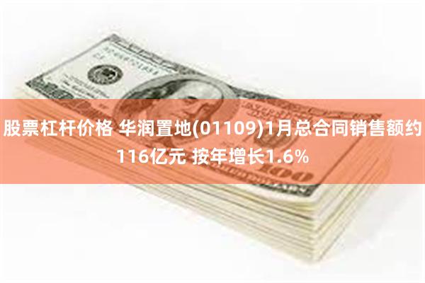 股票杠杆价格 华润置地(01109)1月总合同销售额约116亿元 按年增长1.6%